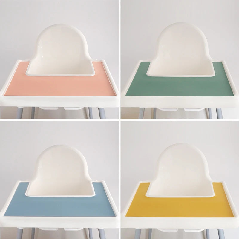 Kidslands® - Tapis de Table pour Chaise Haute en Silicone – Set Repas Bébé Couleur Unie - sans BPA