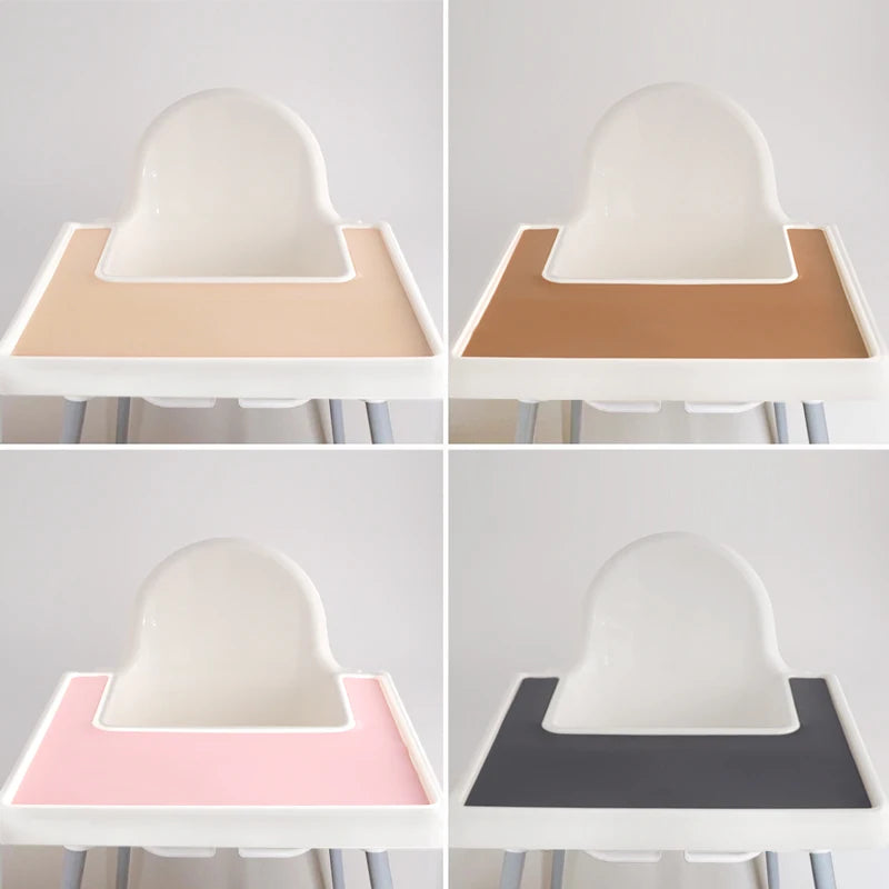 Kidslands® - Tapis de Table pour Chaise Haute en Silicone – Set Repas Bébé Couleur Unie - sans BPA