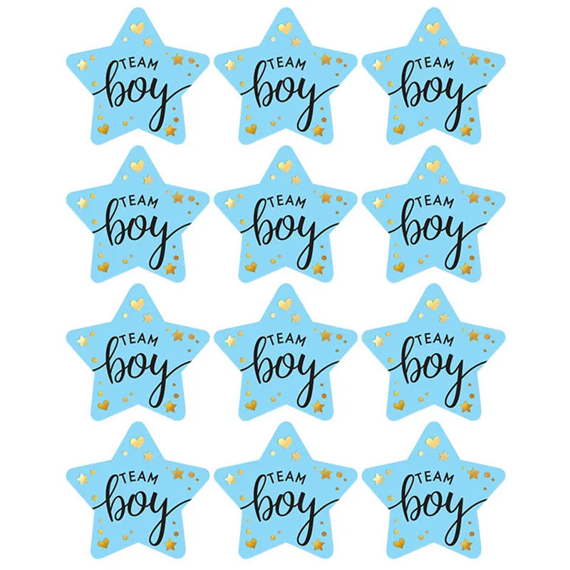 Kidslands® – Stickers "Team Boy / Team Girl" - 60 pcs – Décoration Baby Shower & Gender Reveal