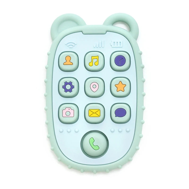 Kidslands® | Jouet de Dentition Bébé Forme Téléphone – Touches Pop-It - Silicone Souple sans BPA