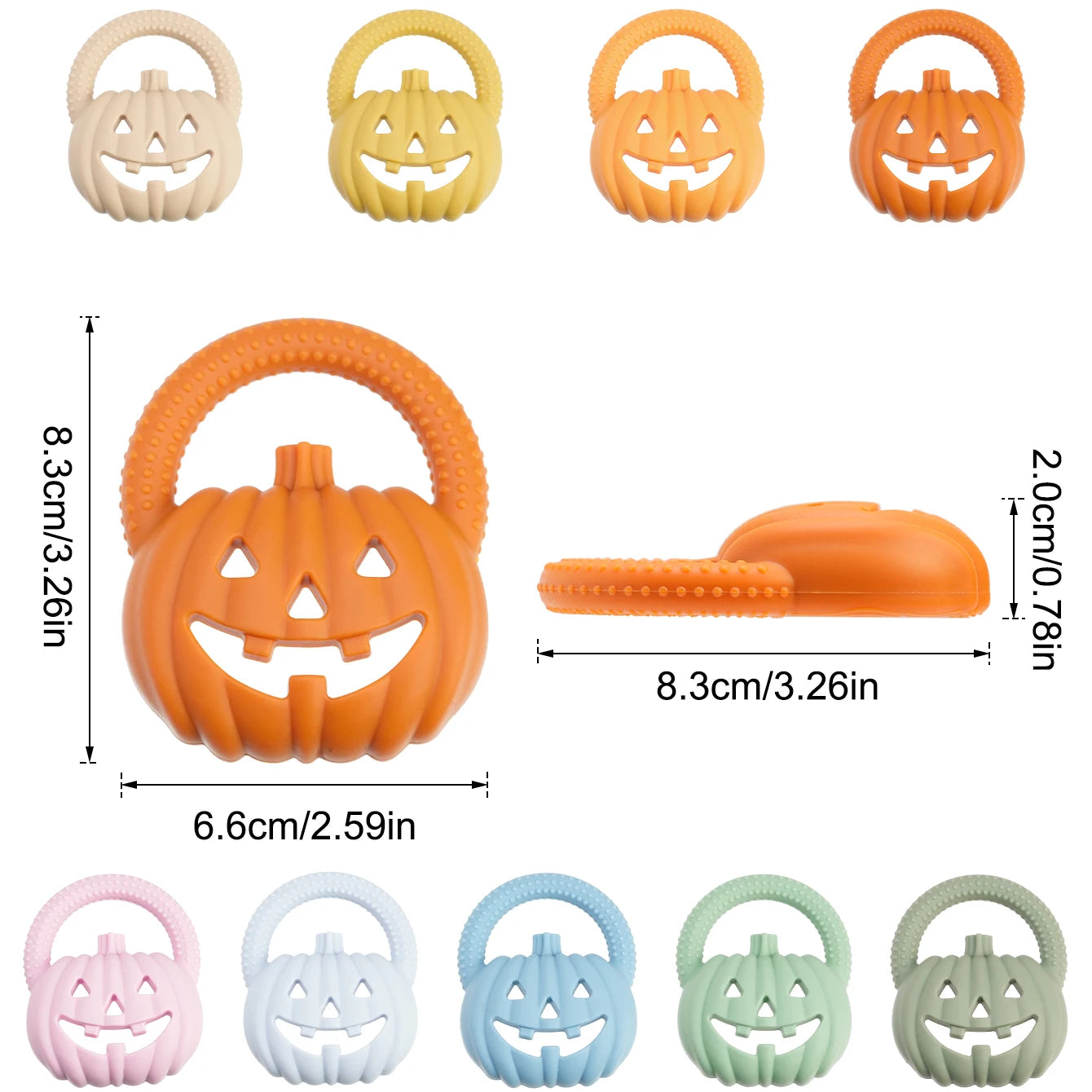 Kidslands® | Anneau de Dentition Silicone Bébé Citrouille – Jouet Sensoriel à Mâcher