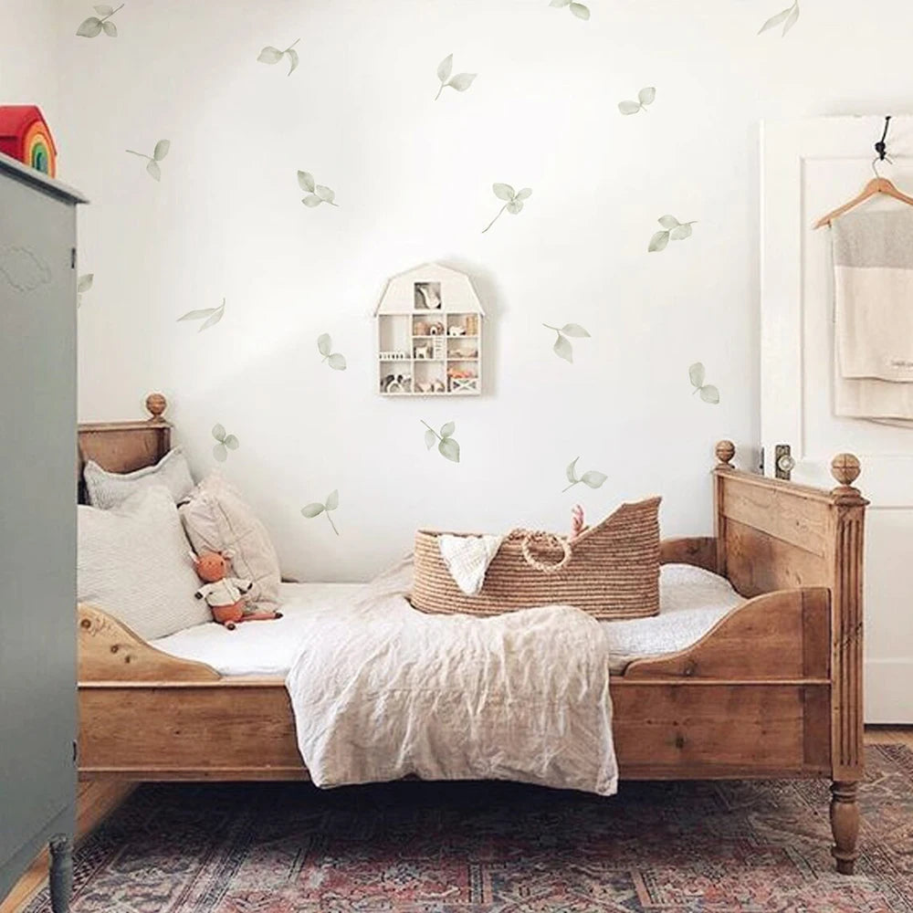 Kidslands® | Stickers Muraux Feuilles Vertes Bohème – Déco Murale Chambre Enfant & Bébé