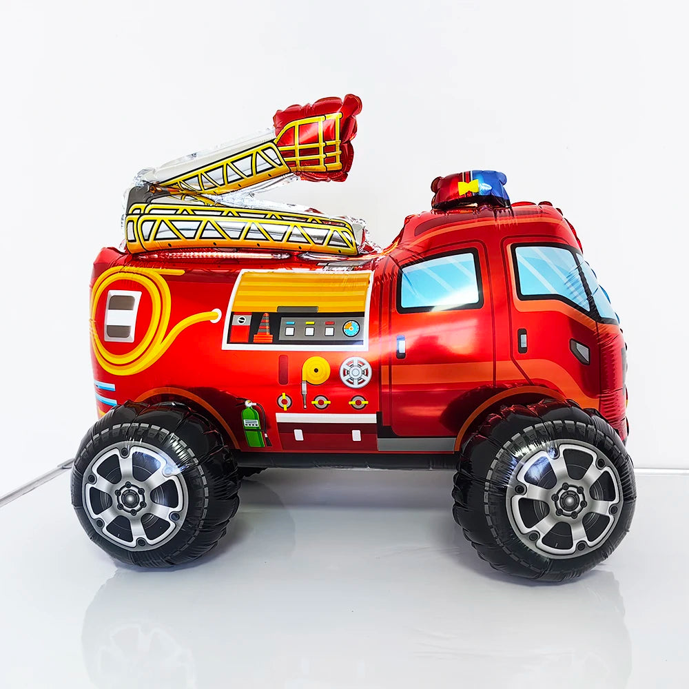Kidslands® | Ballon Camion de Pompier ou Hélicoptère 4D – Déco thème Anniversaire Pompiers