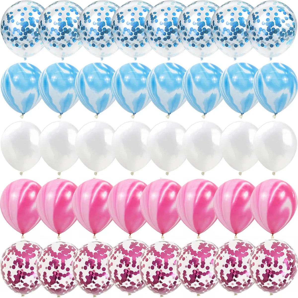 Kidslands® – Ballons Gender Reveal Rose & Bleu | Ballon Confettis Métallisés nacrés Baby Shower Fille ou Garçon
