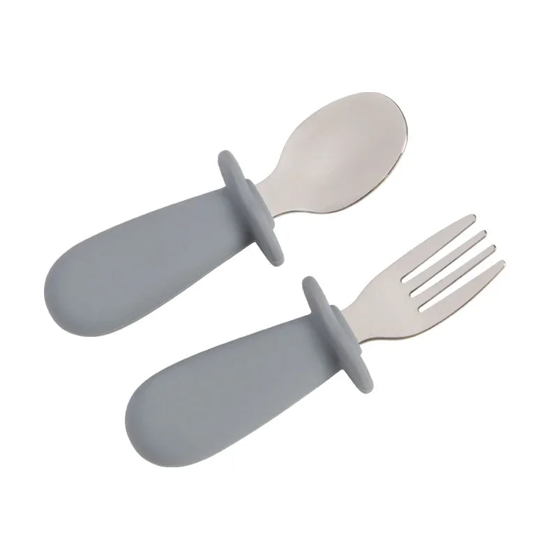Kidslands® | Set de Couverts Bébé en Acier Inoxydable – Cuillère & Fourchette