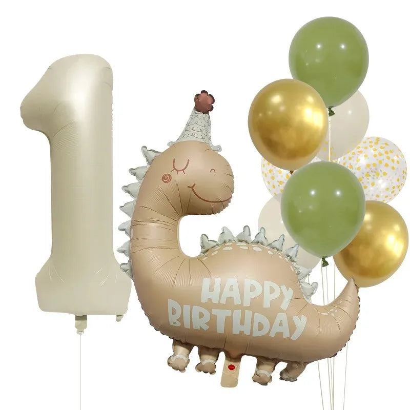 Kidslands® – Set Ballons Dinosaure + Chiffres Aluminium Décoration Anniversaire Enfant - Thème Dino - Fête Préhistorique