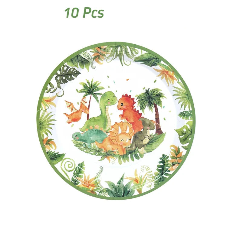 Kidslands® | Kit Vaisselle Jetable Thème Dinosaure - Anniversaire enfants - Cupcakes Dino Party