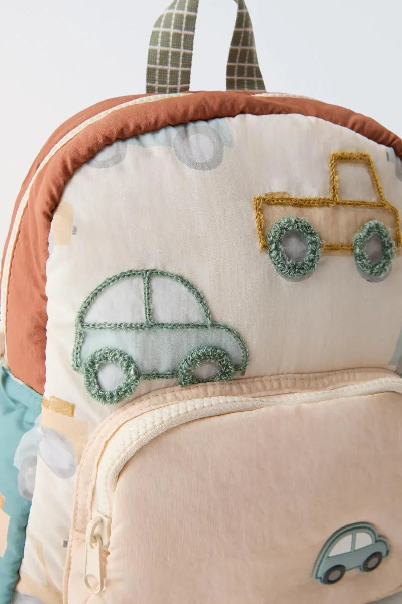 Kidslands® | Sac à Dos Enfant Voiture Brodée – Léger et Multifonction pour Maternelle, Crèche & Sorties