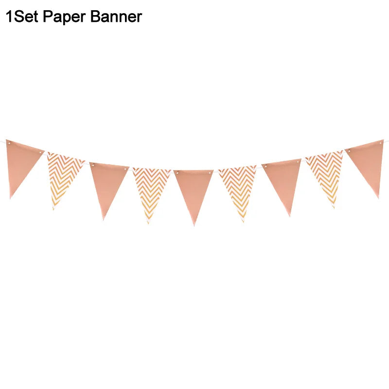 Kidslands® - Set Vaisselle Jetable Rose Gold | Anniversaire Enfant - Baby shower & Gender Reveal