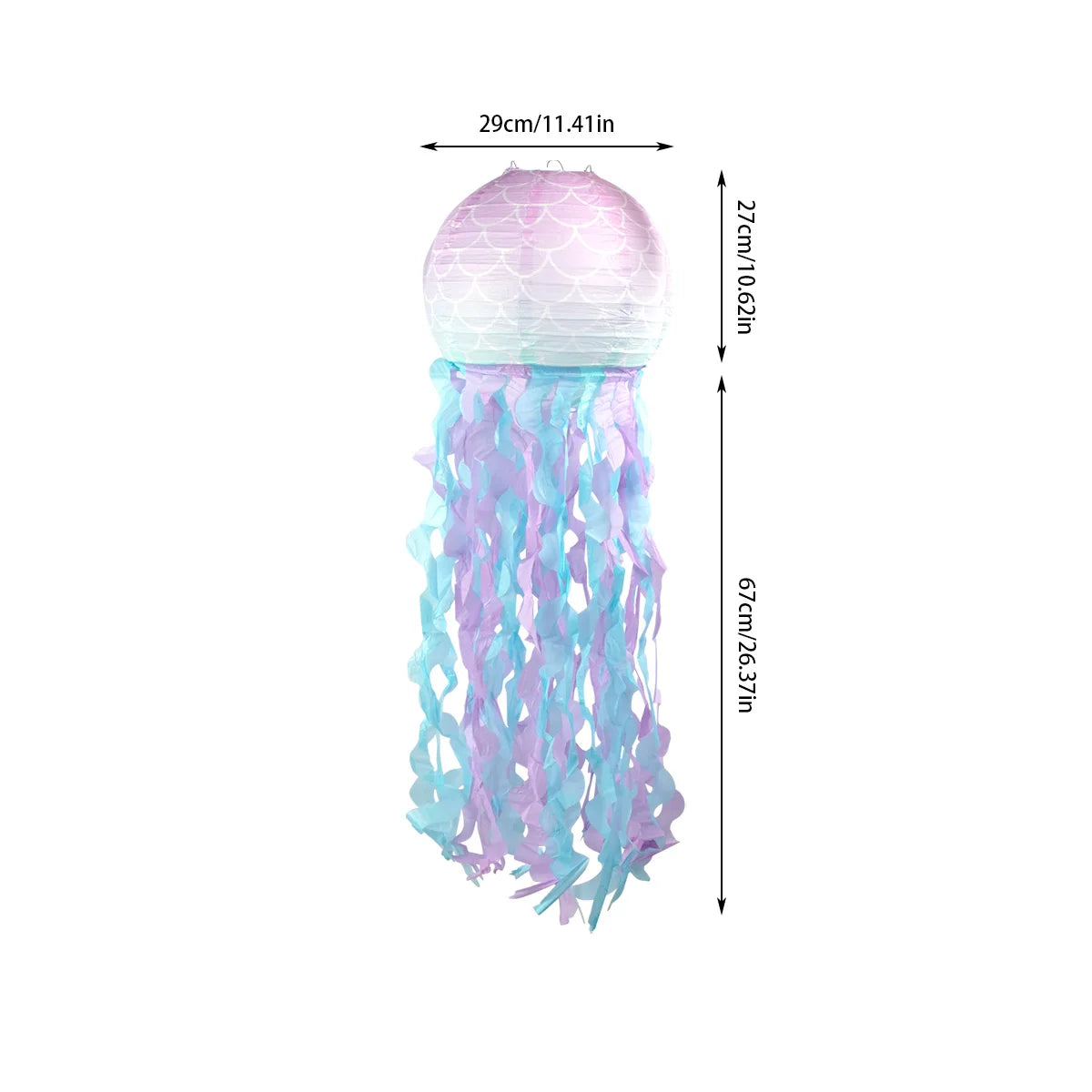 Kidslands® | Lanternes Méduses en Papier Dégradé – Déco Suspensions Thème Sirène & Anniversaire Océan