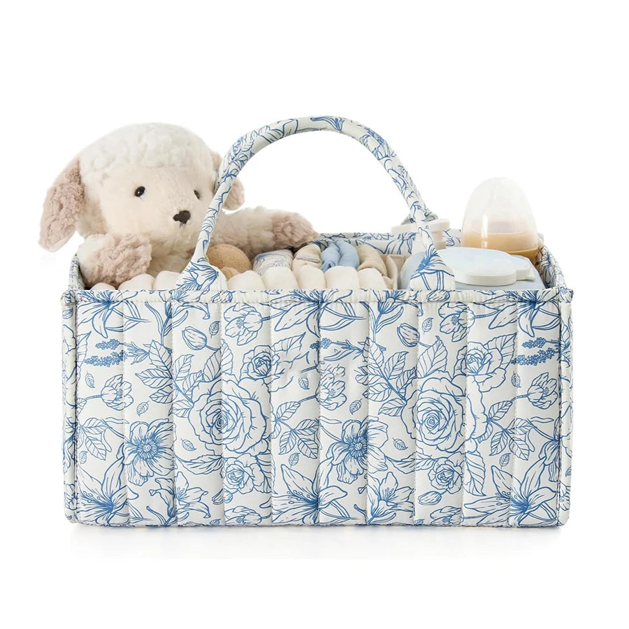 Kidslands® | Organisateur de Couches Bébé Fleuri – Grand Sac de Rangement Portable pour Affaires de Bébé