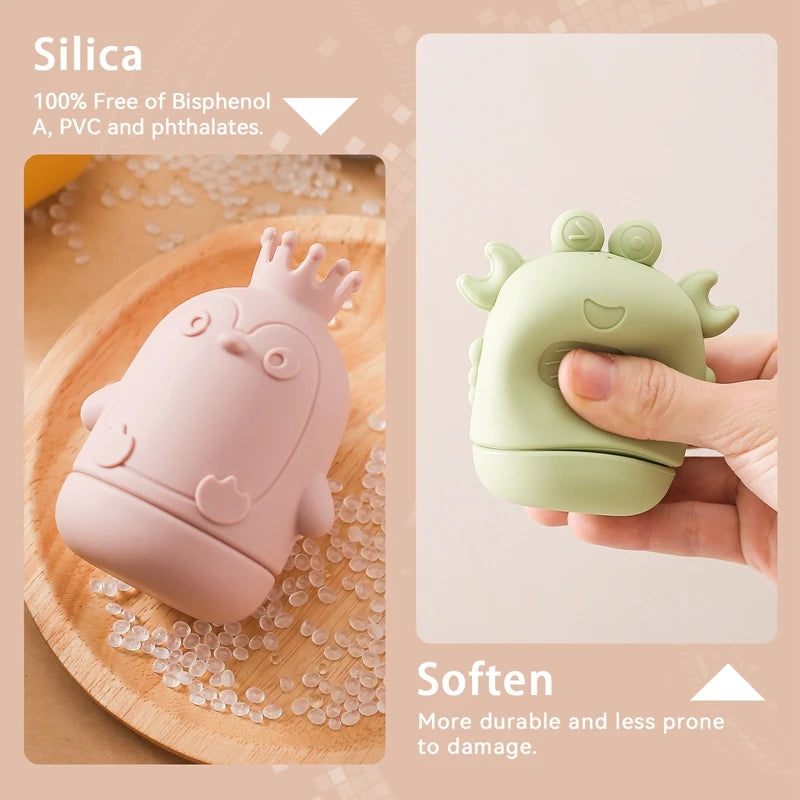 Kidslands® - Lot de 4 Jouets de Bain Bébé en Silicone Forme Animale - Ludique et Sûr pour Bébé et Enfant