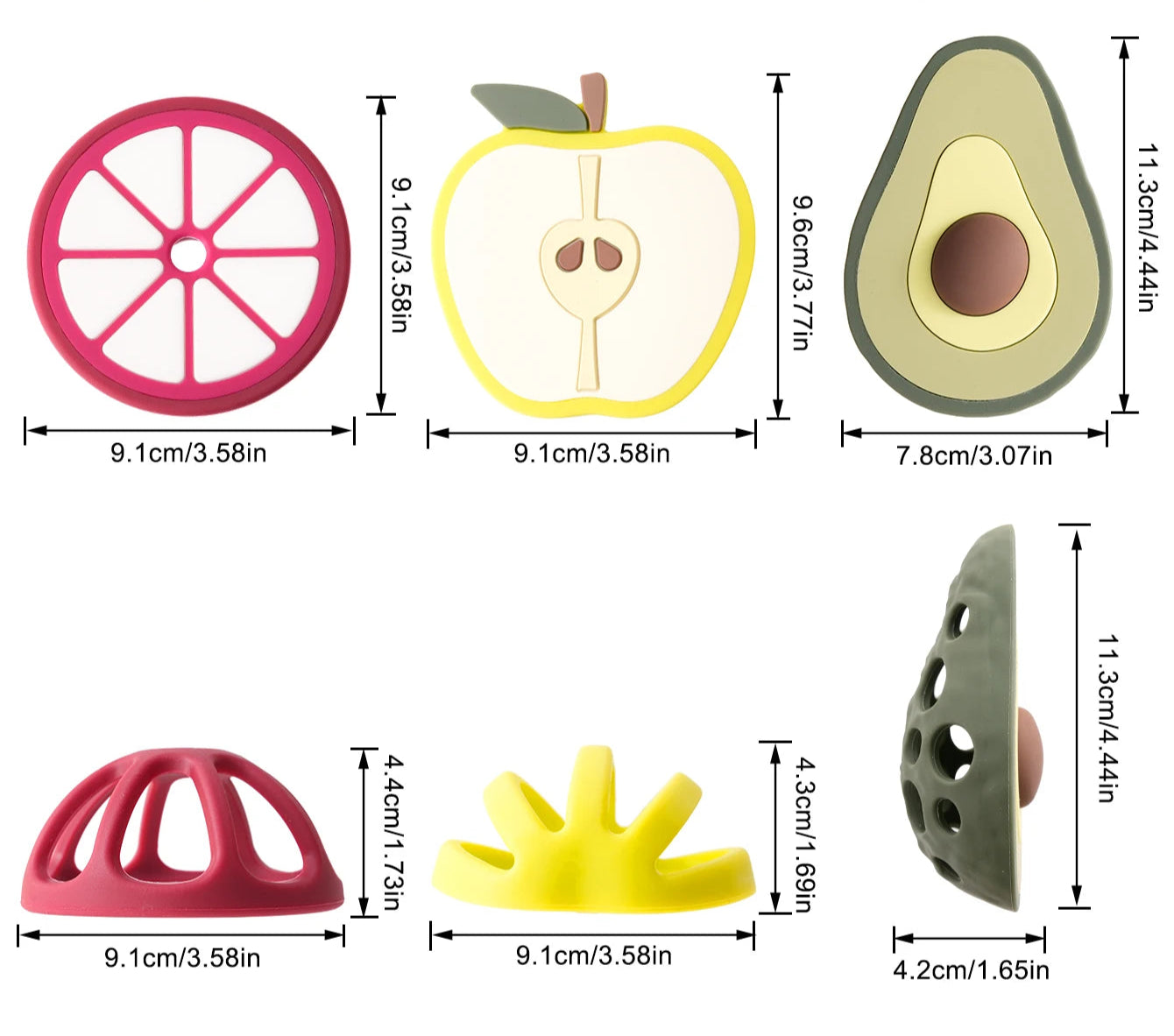 Kidslands® | Jouet de Dentition Bébé en Silicone - Forme Fruits & Légumes - Sans BPA