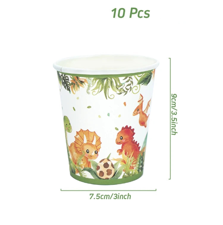 Kidslands® | Kit Vaisselle Jetable Thème Dinosaure - Anniversaire enfants - Cupcakes Dino Party