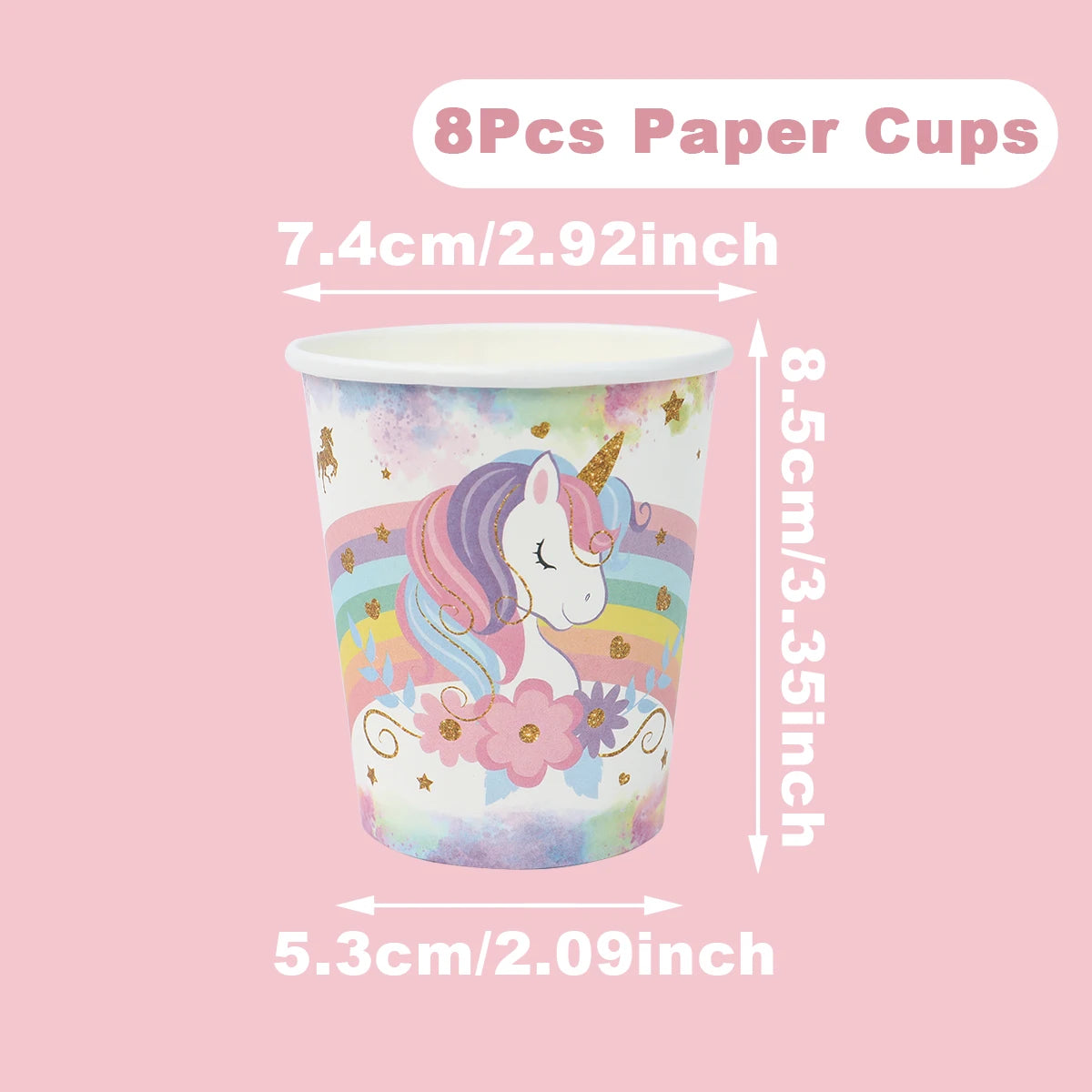 Kidslands® – Lot 40pcs Vaisselle Jetable Thème Licorne - Anniversaire, Fêtes à Thème Arc-en-ciel