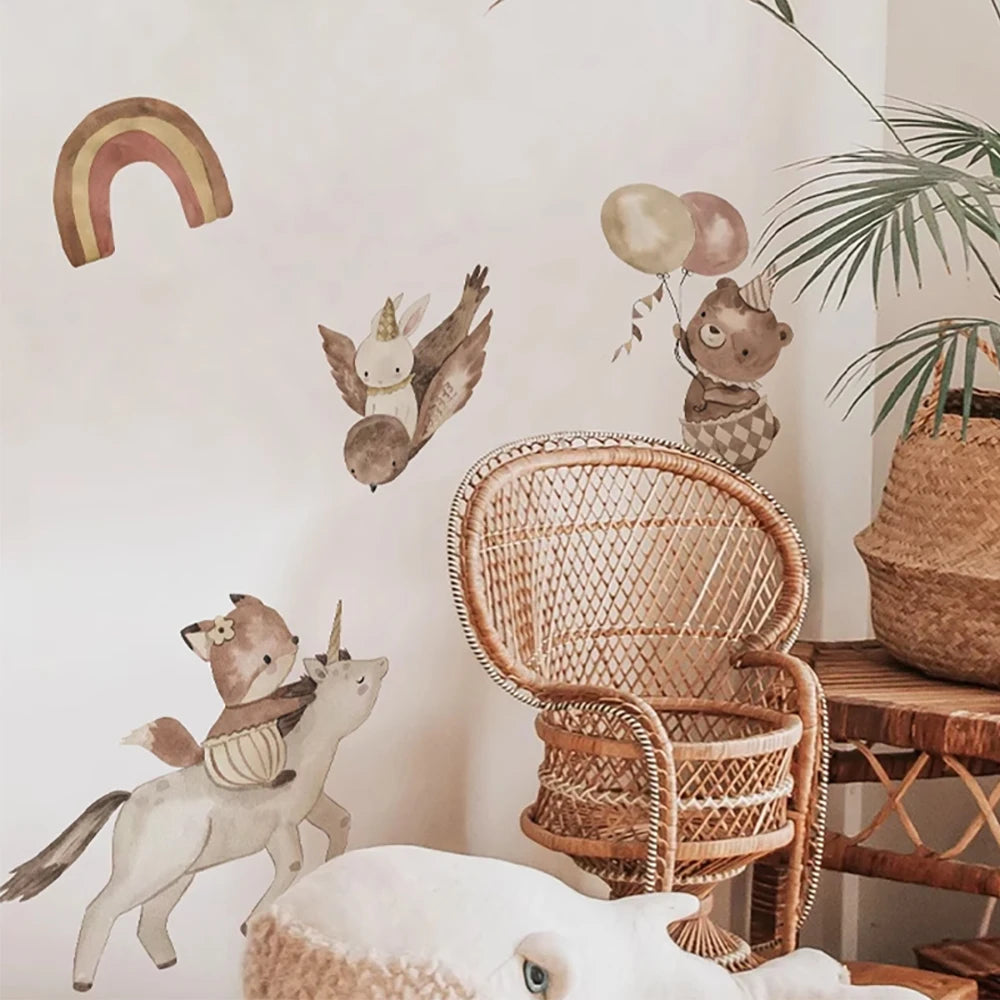 Kidslands® – Stickers Muraux Animaux & maisons | Décor Vinyle Autocollant pour Chambre Bébé & Enfant
