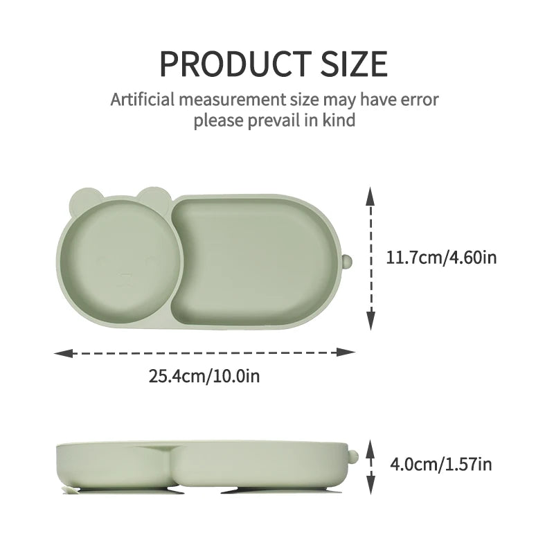 Kidslands® | Bol Bébé en Silicone avec Double Ventouse – Design Ours - Sans BPA