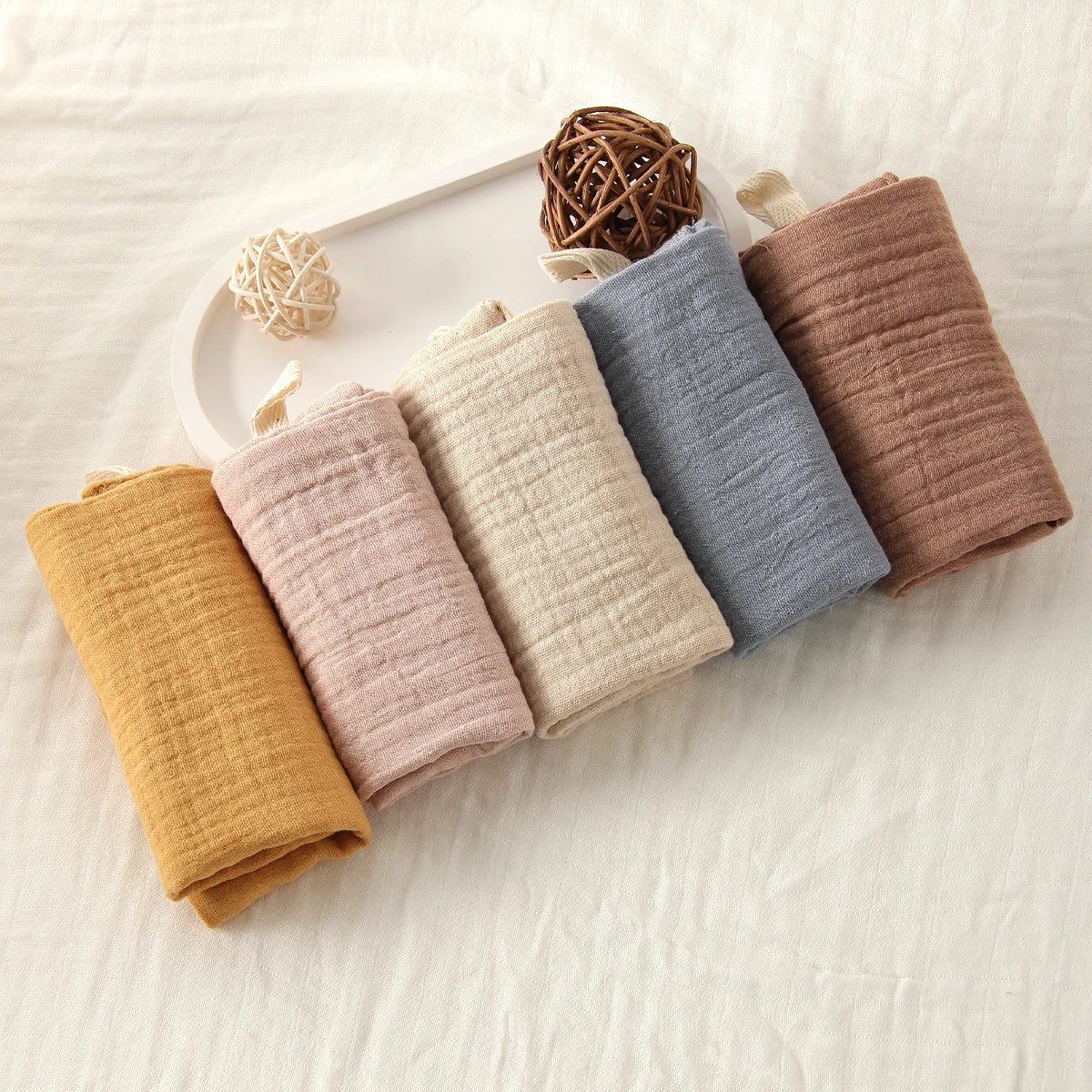 Kidslands® - Bébé - Lot de 5 carrés en Gaze de Coton | Douces, Absorbantes & Réutilisables