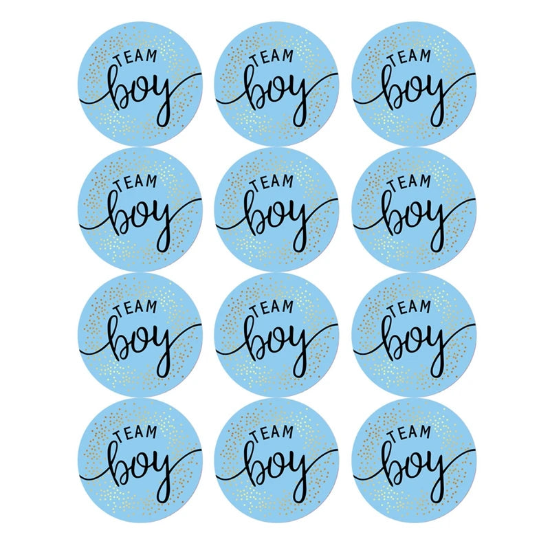 Kidslands® – Stickers "Team Boy / Team Girl" - 60 pcs – Décoration Baby Shower & Gender Reveal