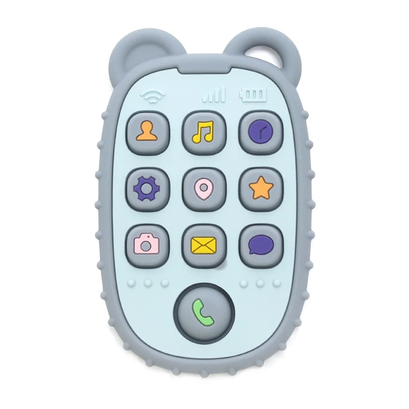 Kidslands® | Jouet de Dentition Bébé Forme Téléphone – Touches Pop-It - Silicone Souple sans BPA