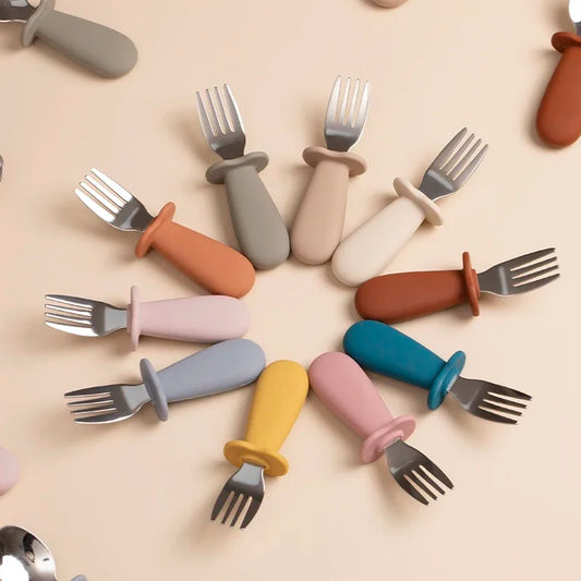 Kidslands® | Stainless Steel Baby Cutlery Set – Spoon & Fork