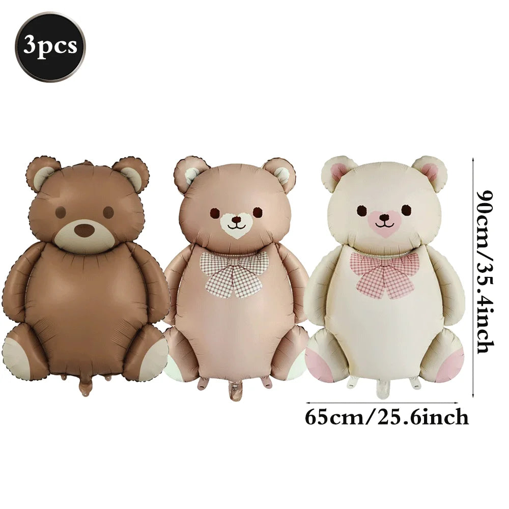 Kidslands® | Ballon Ourson Brun en Aluminium – Déco Baby Shower & Anniversaire - 3 modèles