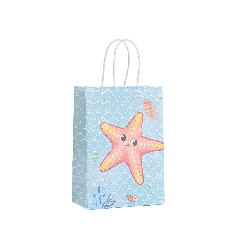 Kidslands® | Lot de 12 Sacs Cadeaux Thème Océan – Animaux Marins & Sirène - Anniversaires, Fêtes