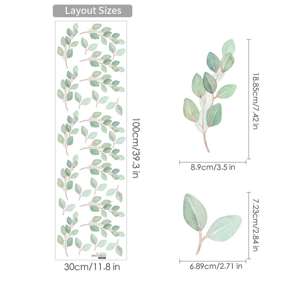 Kidslands® | Stickers Muraux Feuilles Vertes Bohème – Déco Murale Chambre Enfant & Bébé