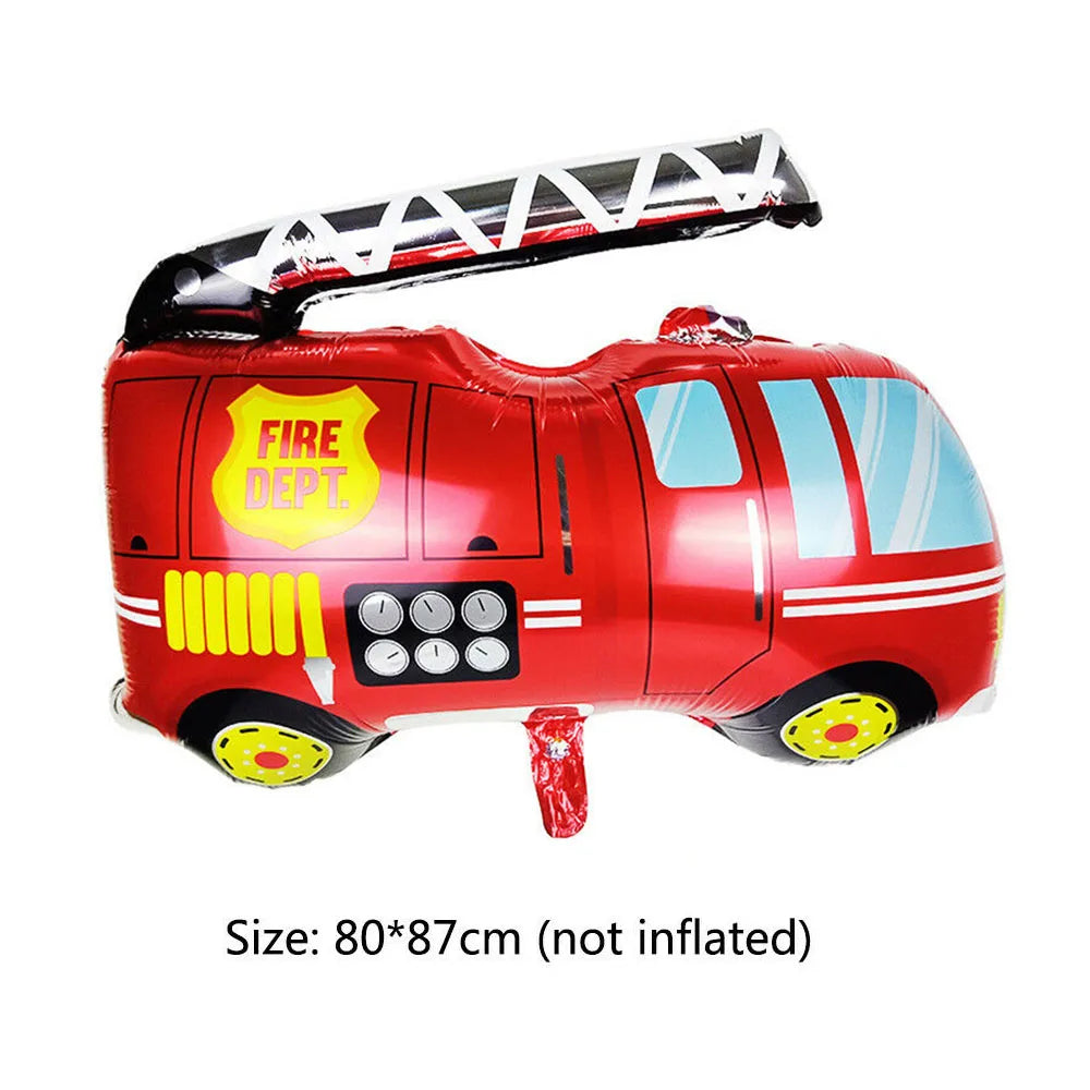 Kidslands® | Ballon Camion de Pompier ou Hélicoptère 4D – Déco thème Anniversaire Pompiers