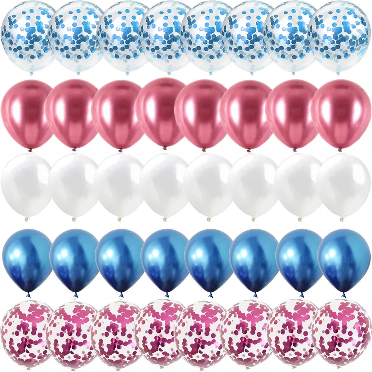 Kidslands® – Ballons Gender Reveal Rose & Bleu | Ballon Confettis Métallisés nacrés Baby Shower Fille ou Garçon