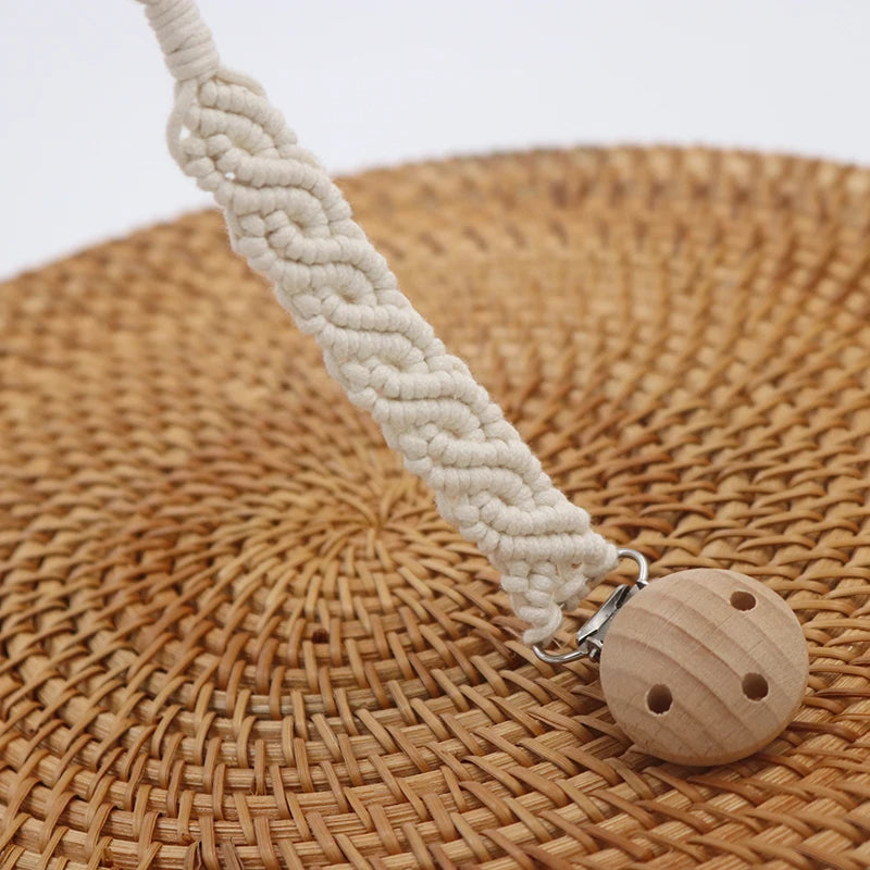 Kidslands® – Attache-Tétine Macramé en Coton | Fait Main, Chic & Naturelle