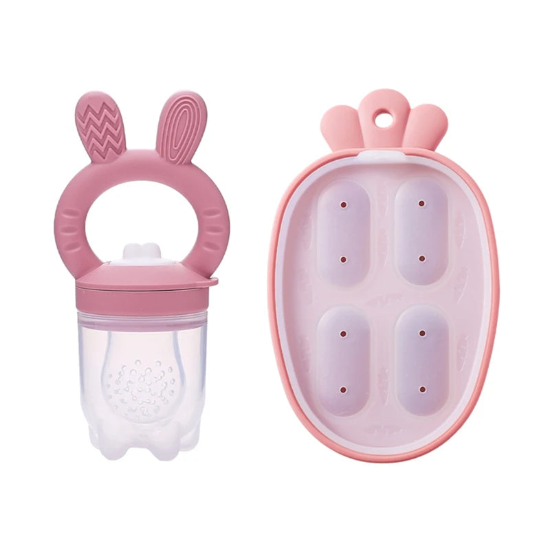 Kidslands® | Grignoteur bébé en silicone avec capuchon – Alimentation fruits & légumes sans risque