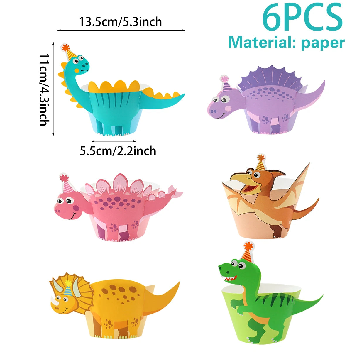 Kidslands® - Présentoir à Cupcakes Dinosaure & Accessoires Anniversaire Thème Dino : Box Bonbons, Décorations