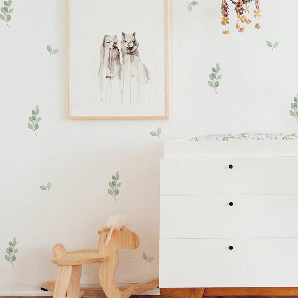 Kidslands® | Stickers Muraux Feuilles Vertes Bohème – Déco Murale Chambre Enfant & Bébé
