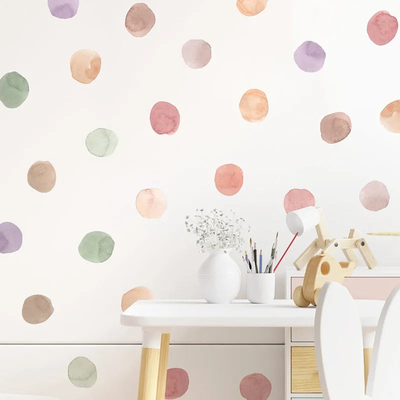 Kidslands® | Stickers Muraux Bohèmes à Pois – Déco DIY Chambre Bébé & Enfant | Autocollants Adhésifs Faciles à Poser
