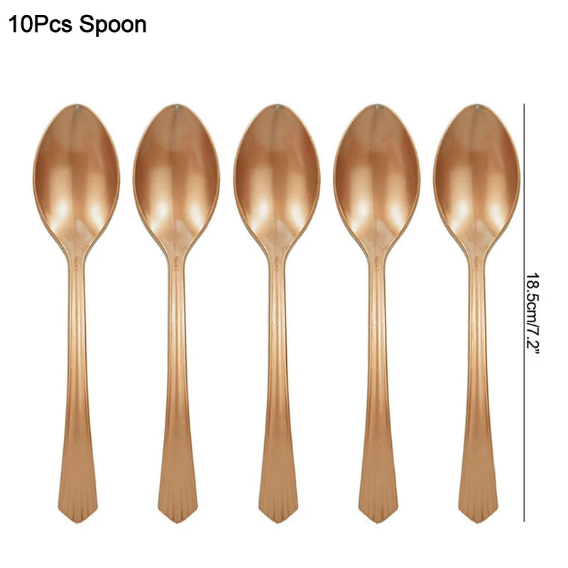 Kidslands® - Set Vaisselle Jetable Rose Gold | Anniversaire Enfant - Baby shower & Gender Reveal