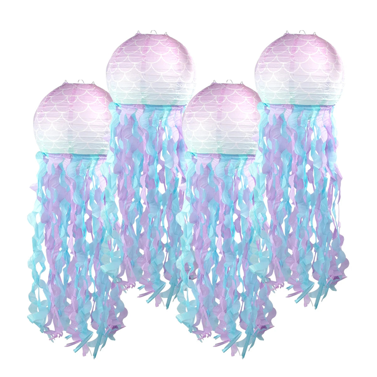 Kidslands® | Lanternes Méduses en Papier Dégradé – Déco Suspensions Thème Sirène & Anniversaire Océan