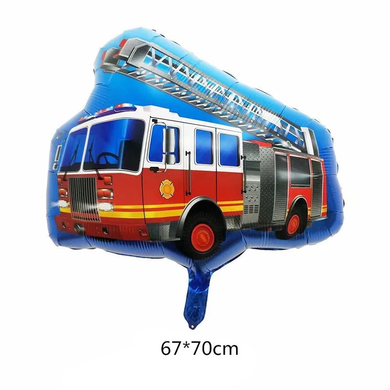 Kidslands® | Ballon Camion de Pompier ou Hélicoptère 4D – Déco thème Anniversaire Pompiers