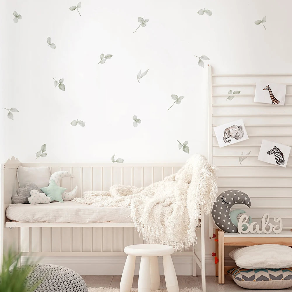 Kidslands® | Stickers Muraux Feuilles Vertes Bohème – Déco Murale Chambre Enfant & Bébé
