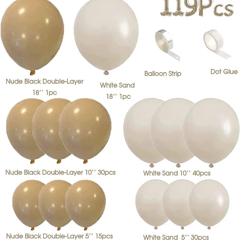 Kidslands® – Kit Arche de Ballons Nude, Sable beige | Guirlande Ballons Baby Shower & Anniversaire