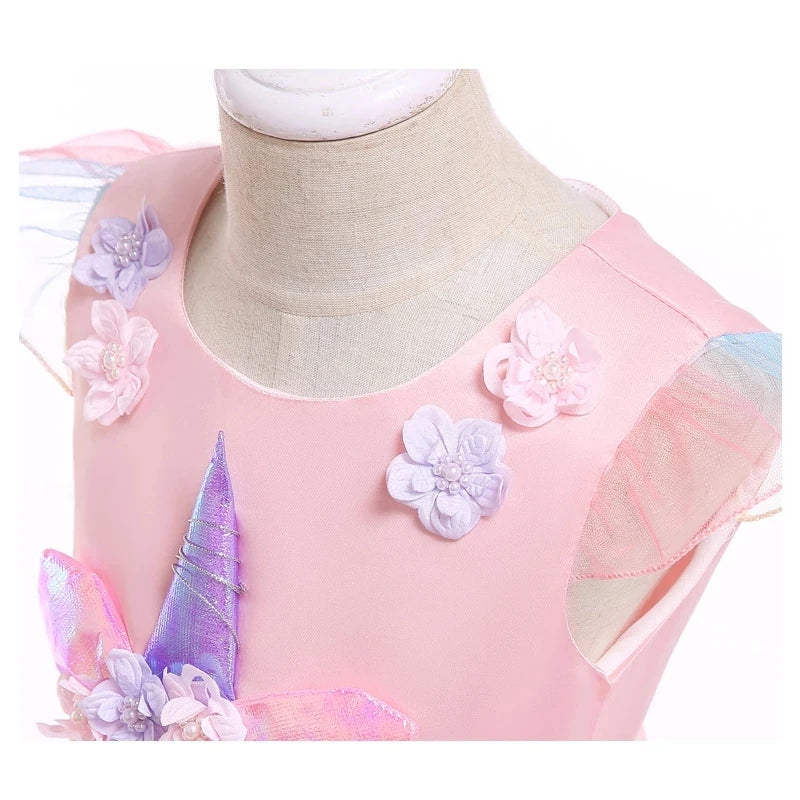 Kidslands® | Robe Tutu Licorne Fille - Robe Princesse Déguisement - Anniversaire, Carnaval, Fête