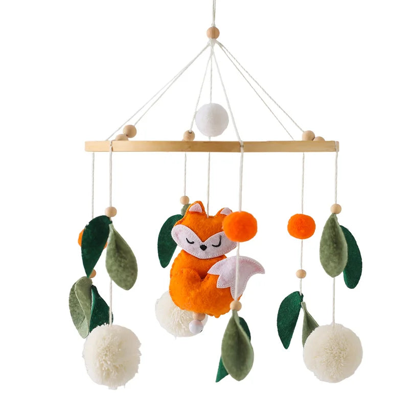 Kidslands® – Mobile Bébé en Bois et Feutrine - Montgolfière Douce – Décoration Apaisante pour Lit ou Berceau