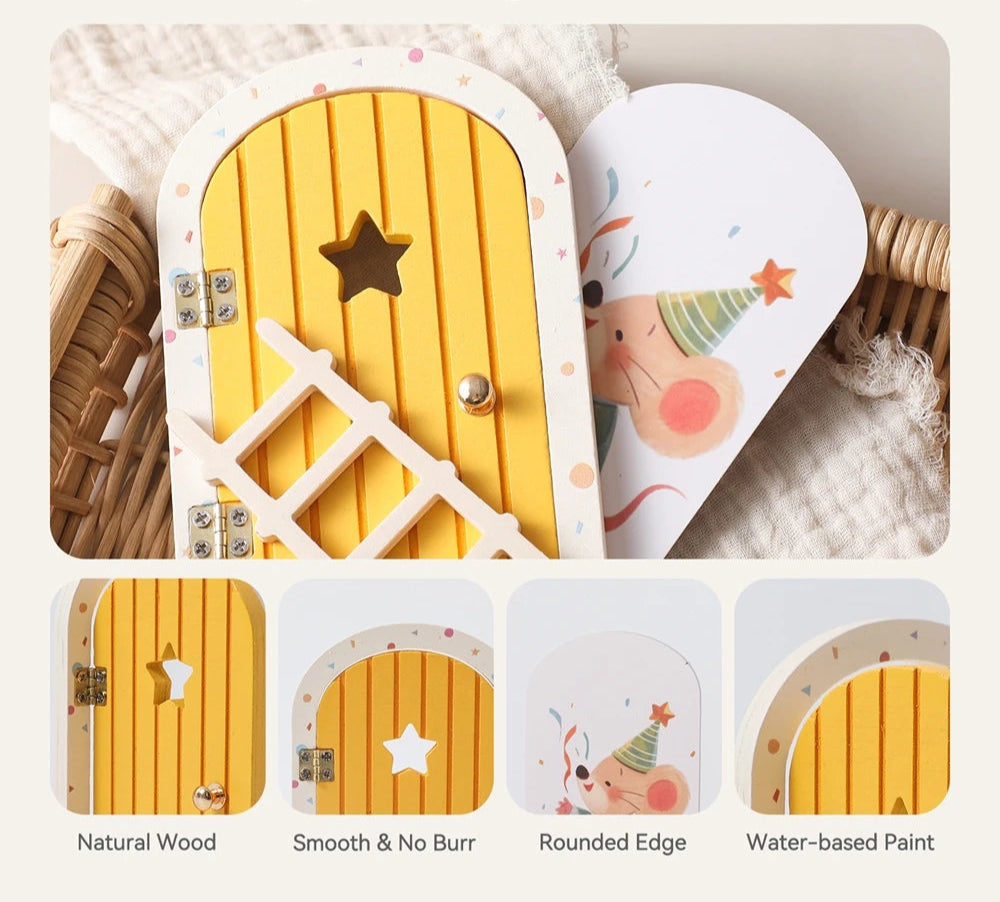 Kidslands® – Mini Porte Souris en Bois | Décoration Murale Poétique pour Chambre enfant