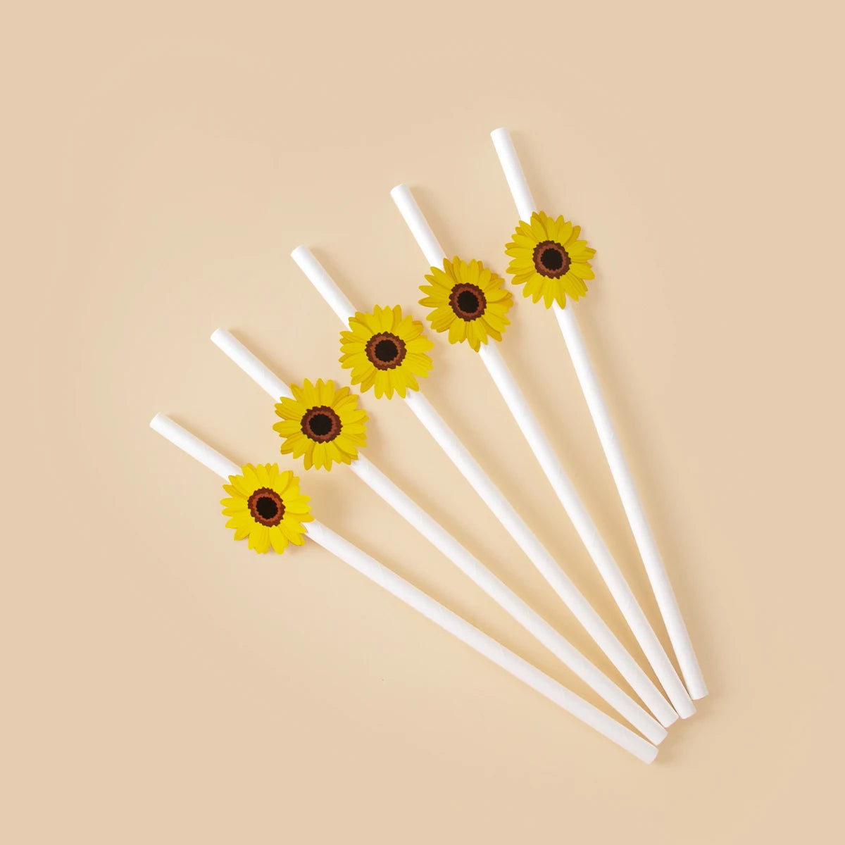Kidslands® - Pailles en Papier Fleurs, Marguerites, Tournesol – Lot de 10/20/30 pour Anniversaire & Baby Shower