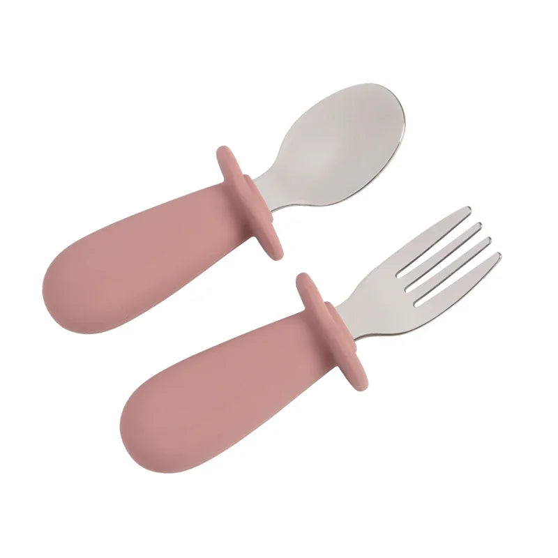 Kidslands® | Set de Couverts Bébé en Acier Inoxydable – Cuillère & Fourchette