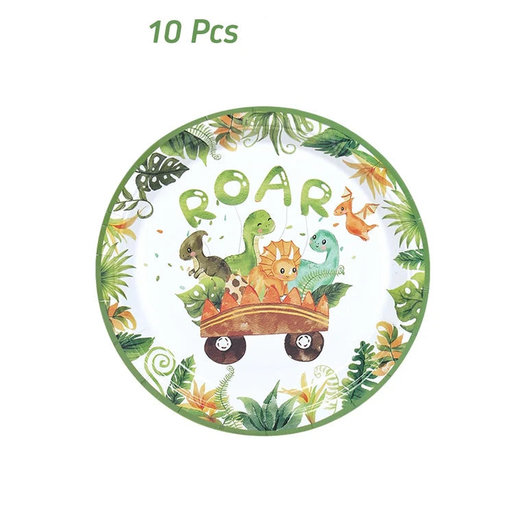 Kidslands® | Kit Vaisselle Jetable Thème Dinosaure - Anniversaire enfants - Cupcakes Dino Party
