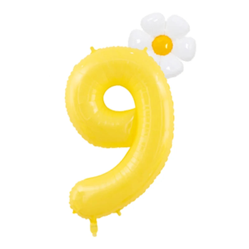 Kidslands® - Lot 2 Ballons Marguerite + Chiffre 100cm – Décoration Anniversaire Enfant, Baby Shower, Fête Florale