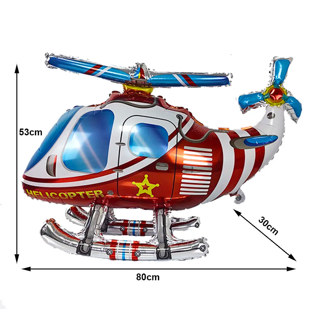 Kidslands® | Ballon Camion de Pompier ou Hélicoptère 4D – Déco thème Anniversaire Pompiers