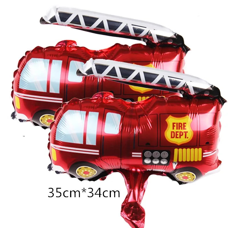 Kidslands® | Ballon Camion de Pompier ou Hélicoptère 4D – Déco thème Anniversaire Pompiers