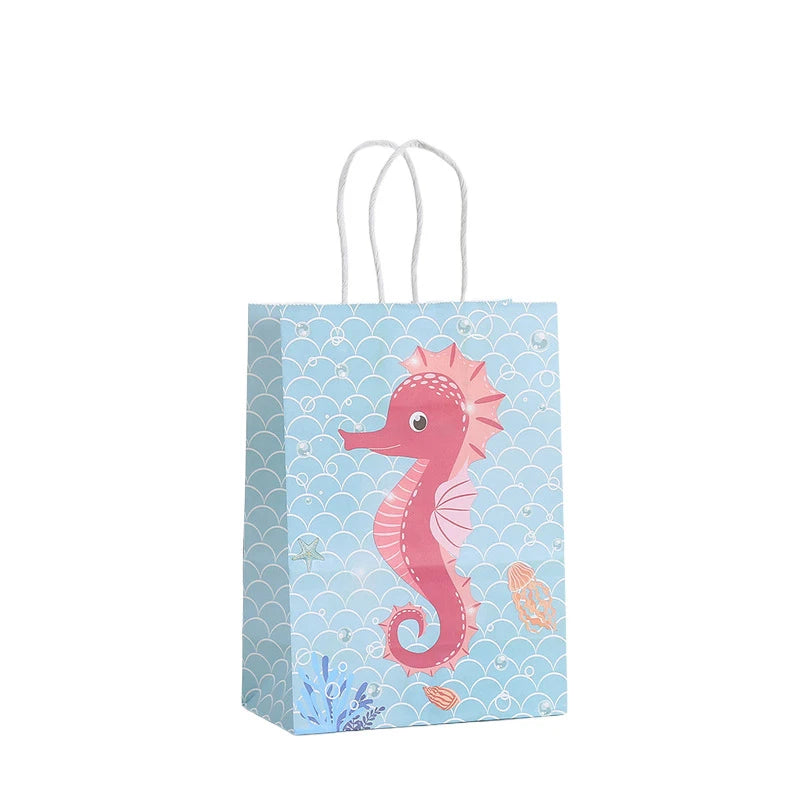 Kidslands® | Lot de 12 Sacs Cadeaux Thème Océan – Animaux Marins & Sirène - Anniversaires, Fêtes
